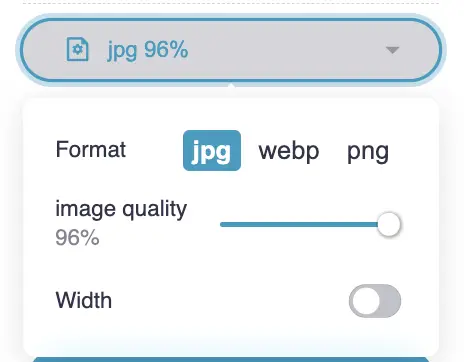 Set the output watermarked image format, quality and width, ImagesTool.com Image Watermark Tool